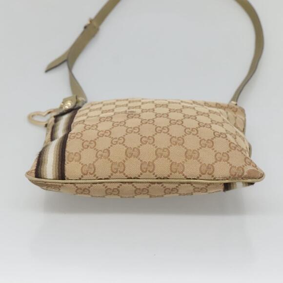 GUCCI GG Canvas Sherry Line Shoulder Bag Beige Black - Picture 9 of 16